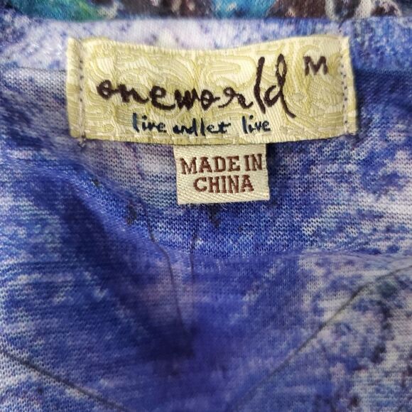 Butterfly rhinestone-adorned top with fluttery sleeves by OneWorld / Women's Med - Picture 6 of 8